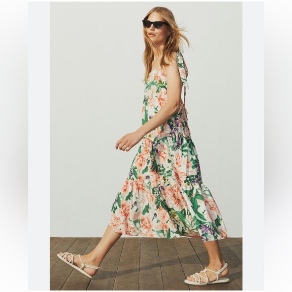 HM Floral Midi Dress M - Picture 4 of 4